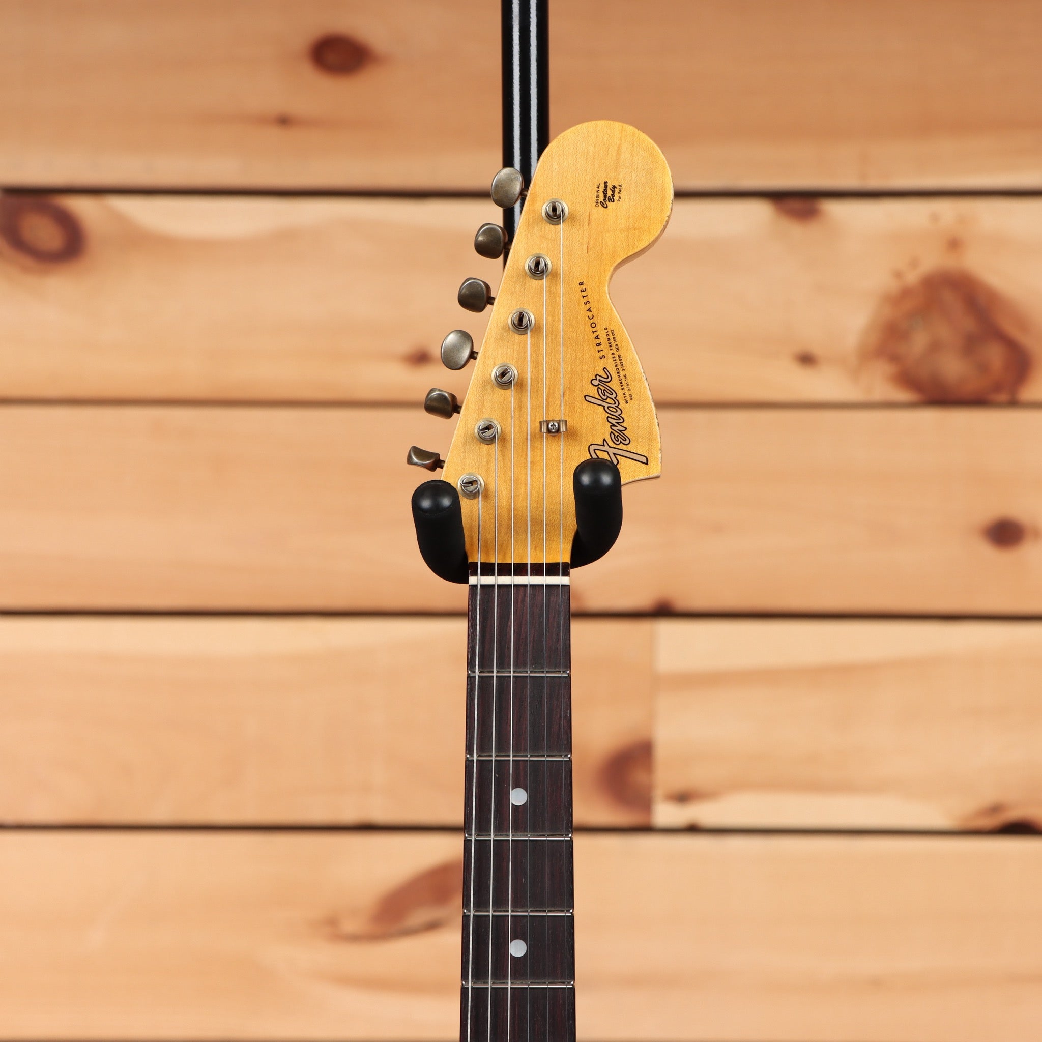 Fender Custom Shop Limited 1967 HSS Stratocaster Relic electric guitar Aged Black with maple neck and single-coil pickups