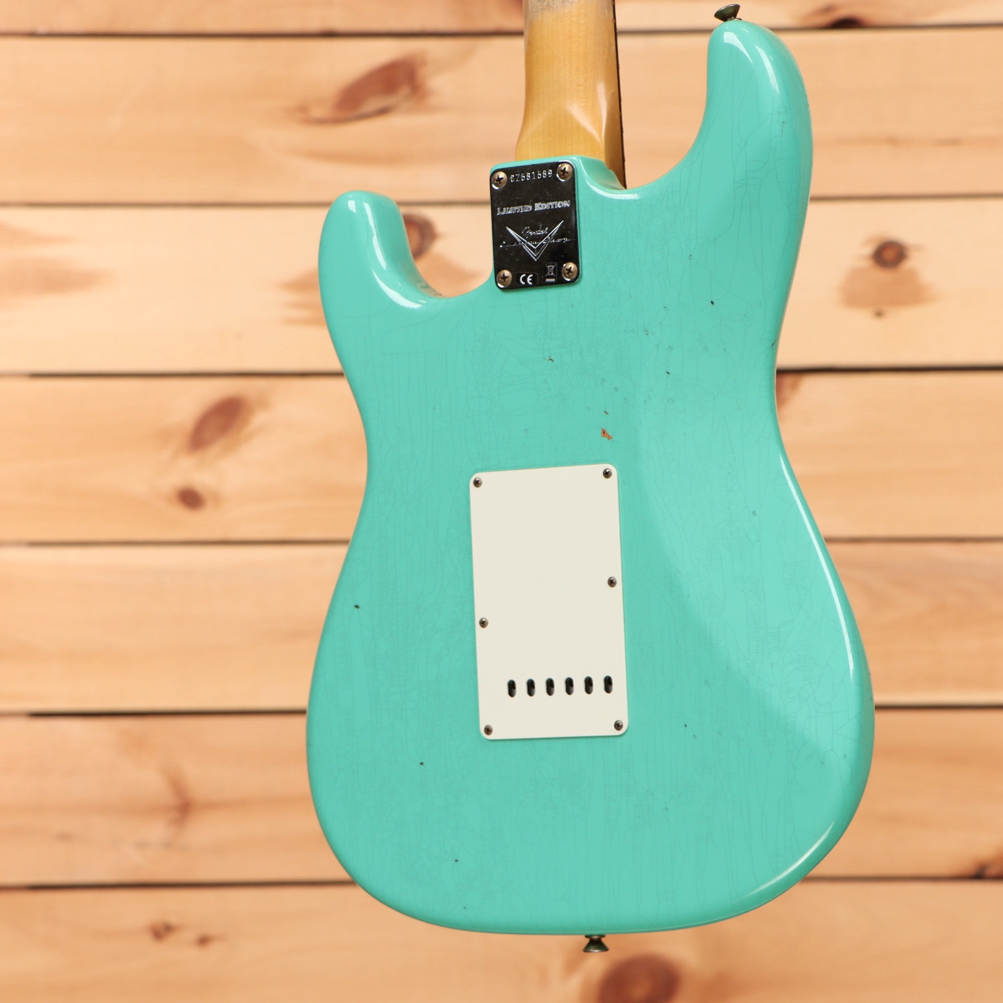Fender Custom Shop Limited 1959 Stratocaster Journeyman Relic electric guitar Sea Foam Green with single-coil pickups