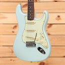 Fender Custom Shop Limited 1964 Stratocaster Journeyman Relic electric guitar Faded Aged Sonic Blue with single-coil pickups