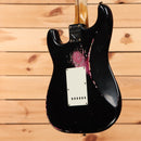 Fender Custom Shop Limited Mischief Maker heavy relic electric guitar aged black over pink paisley with white pickguard