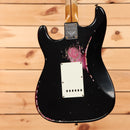 Fender Custom Shop Limited Mischief Maker Heavy Relic Stratocaster electric guitar Aged Black over Pink Paisley with white pickguard