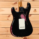 Fender Custom Shop Limited Mischief Maker Heavy Relic electric guitar Black over Pink Paisley with white pickguard