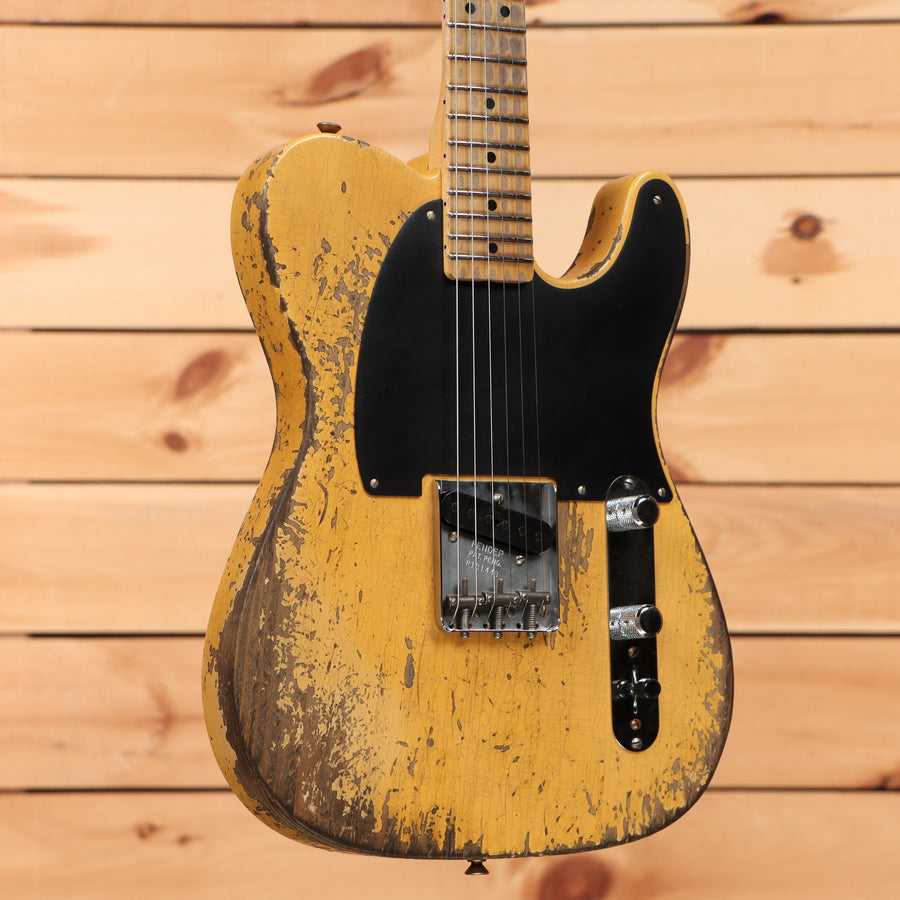 Fender Custom Shop 1950s Esquire electric guitar Nocaster Blonde relic finish with black pickguard