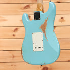 Fender Custom Shop Limited 1964 L-Series Stratocaster electric guitar Aged Daphne Blue heavy relic with white pickguard