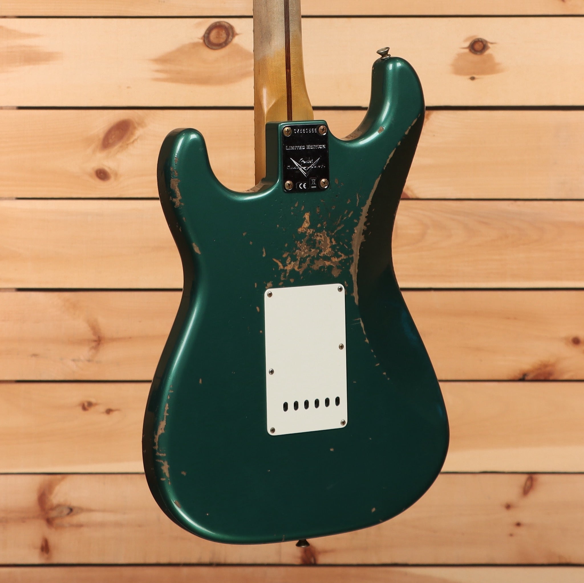 Fender Custom Shop Limited 1956 Stratocaster electric guitar Aged Sherwood Green heavy relic with white pickguard