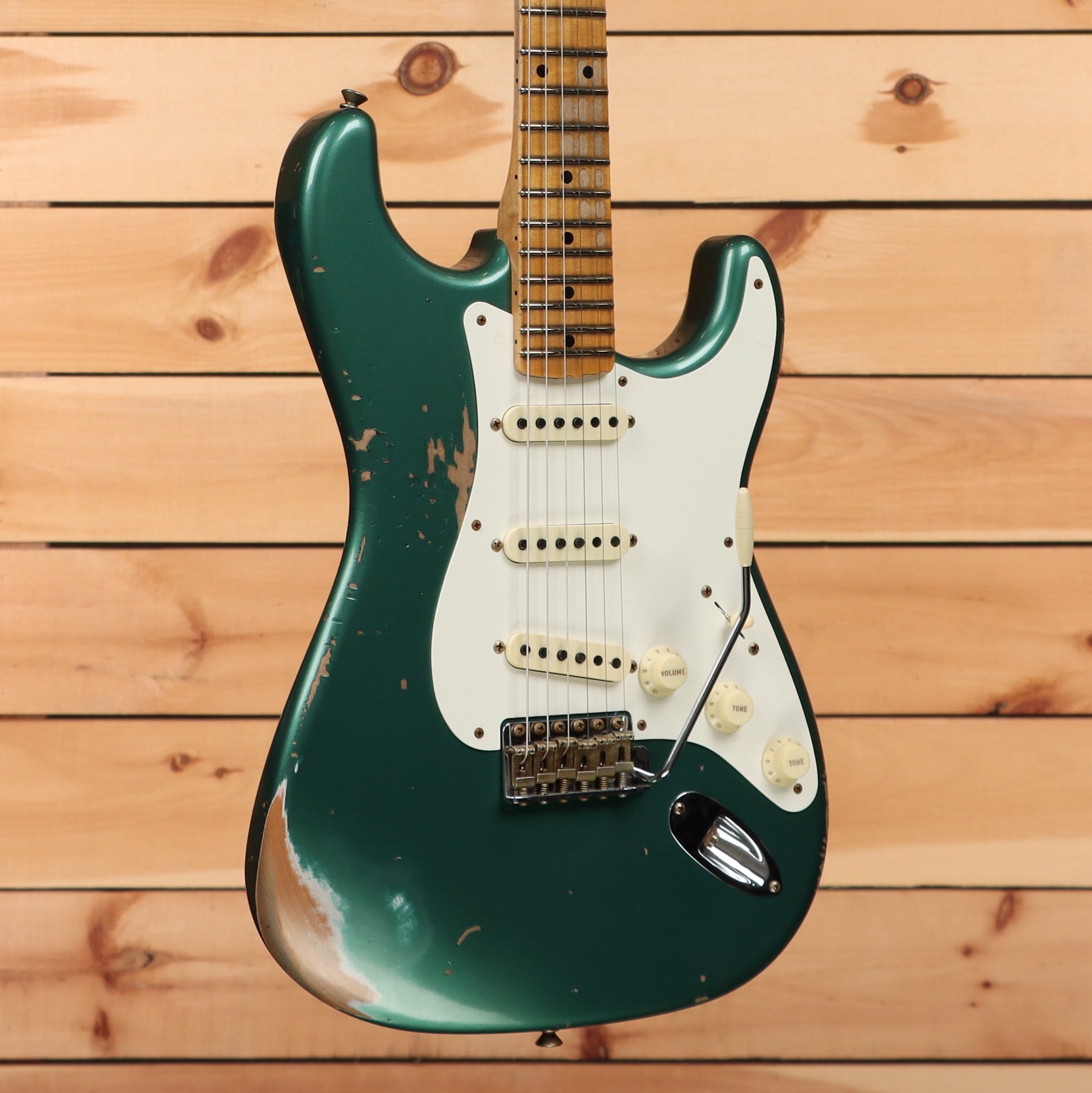 Fender Custom Shop Limited 1956 Stratocaster heavy relic electric guitar Aged Sherwood Green with maple neck