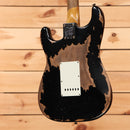 Fender Custom Shop 1962 Stratocaster Super Heavy Relic electric guitar Aged Black with white pickguard