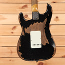 Fender Custom Shop 1962 Stratocaster Super Heavy Relic electric guitar Aged Black with white pickguard