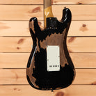 Fender Custom Shop 1962 Stratocaster electric guitar aged black heavy relic with white pickguard