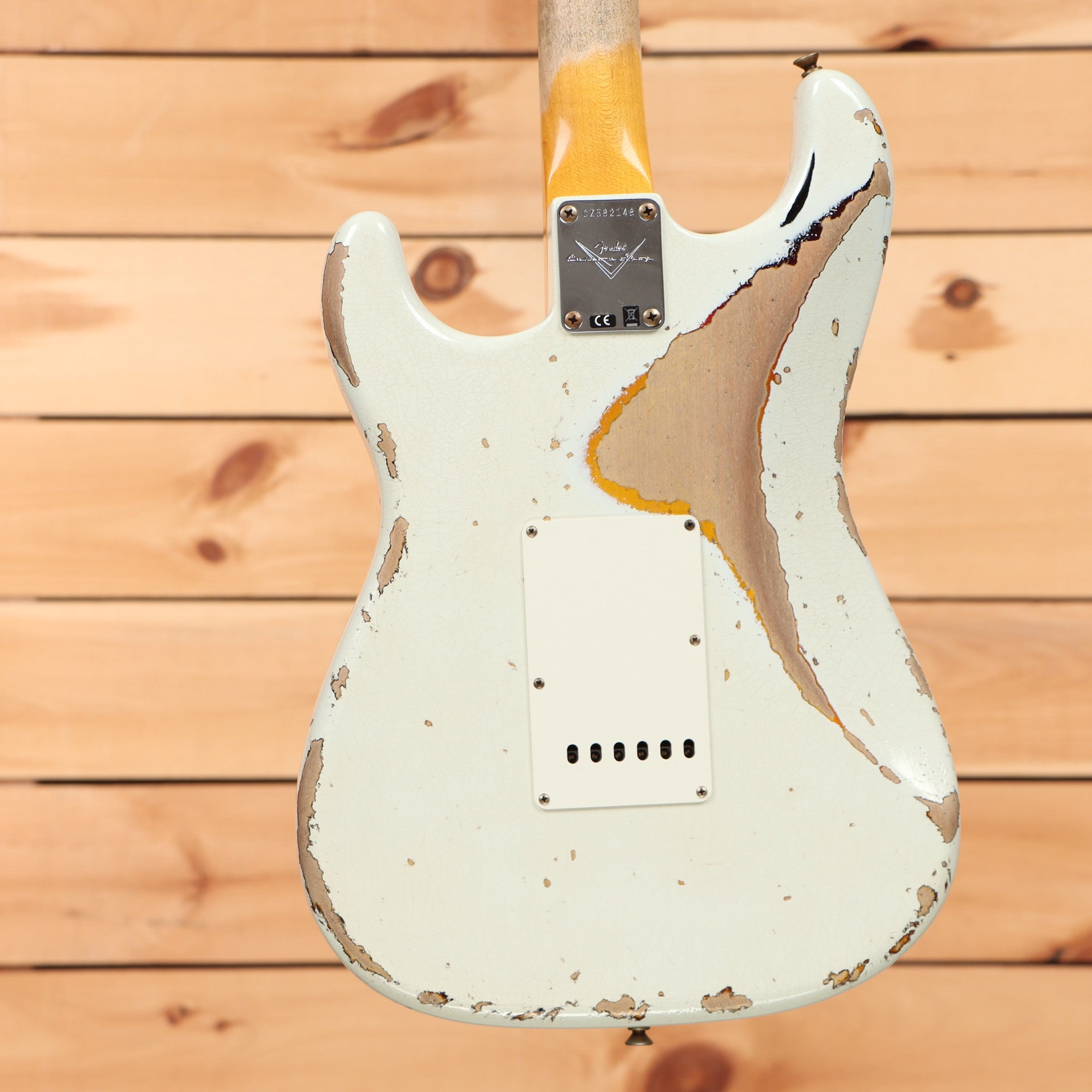 Fender Custom Shop 1960 Stratocaster heavy relic electric guitar Olympic White over 3-Color Sunburst with single-coil pickups