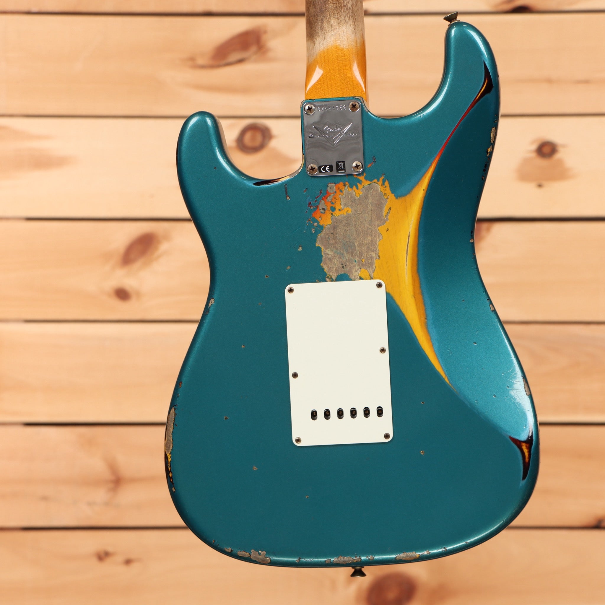 Fender Custom Shop 1961 Stratocaster heavy relic electric guitar aged ocean turquoise with white pickguard