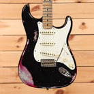Fender Custom Shop Limited Mischief Maker Heavy Relic Stratocaster electric guitar Aged Black Over Pink Paisley with white pickguard