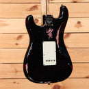 Fender Custom Shop Limited Mischief Maker heavy relic electric Stratocaster aged black over pink paisley with white pickguard