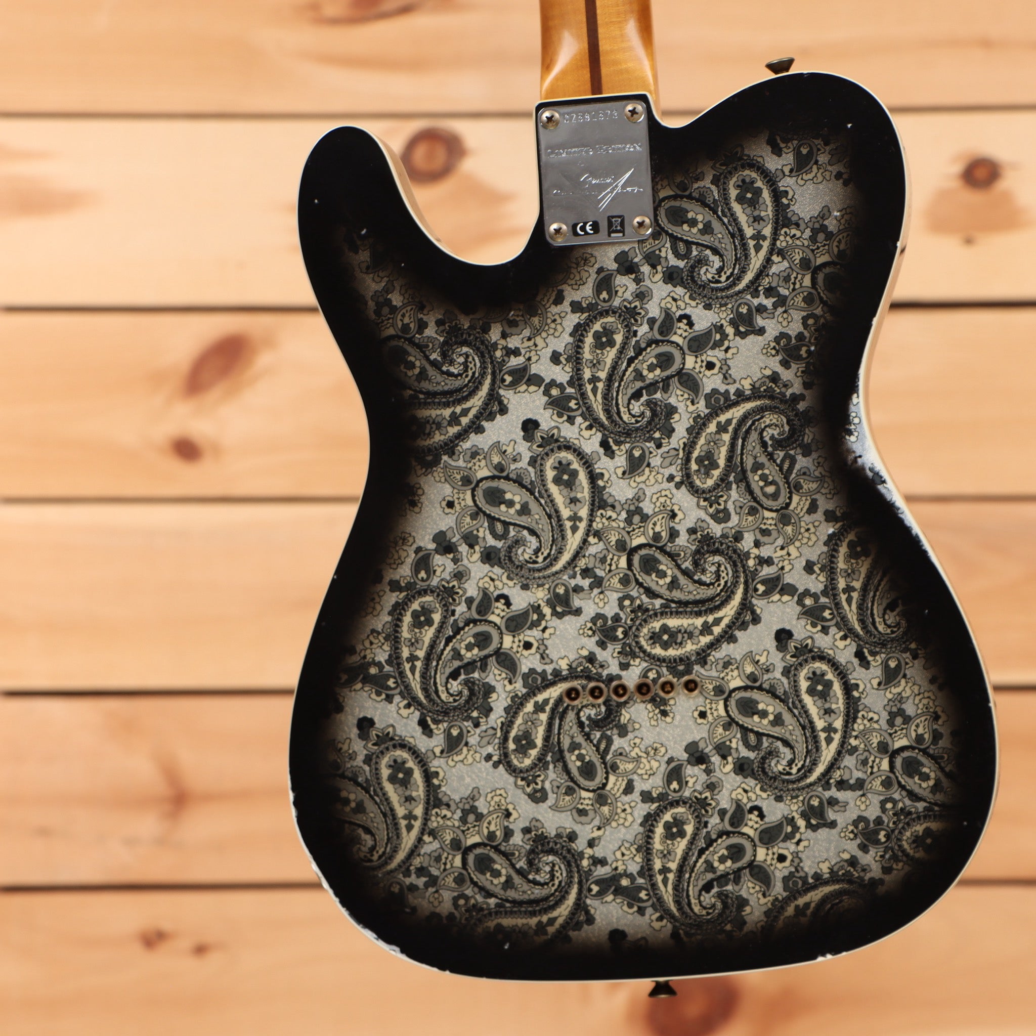 Fender Custom Shop Limited Dual P90 Telecaster electric guitar Black Paisley relic aged with paisley pickguard