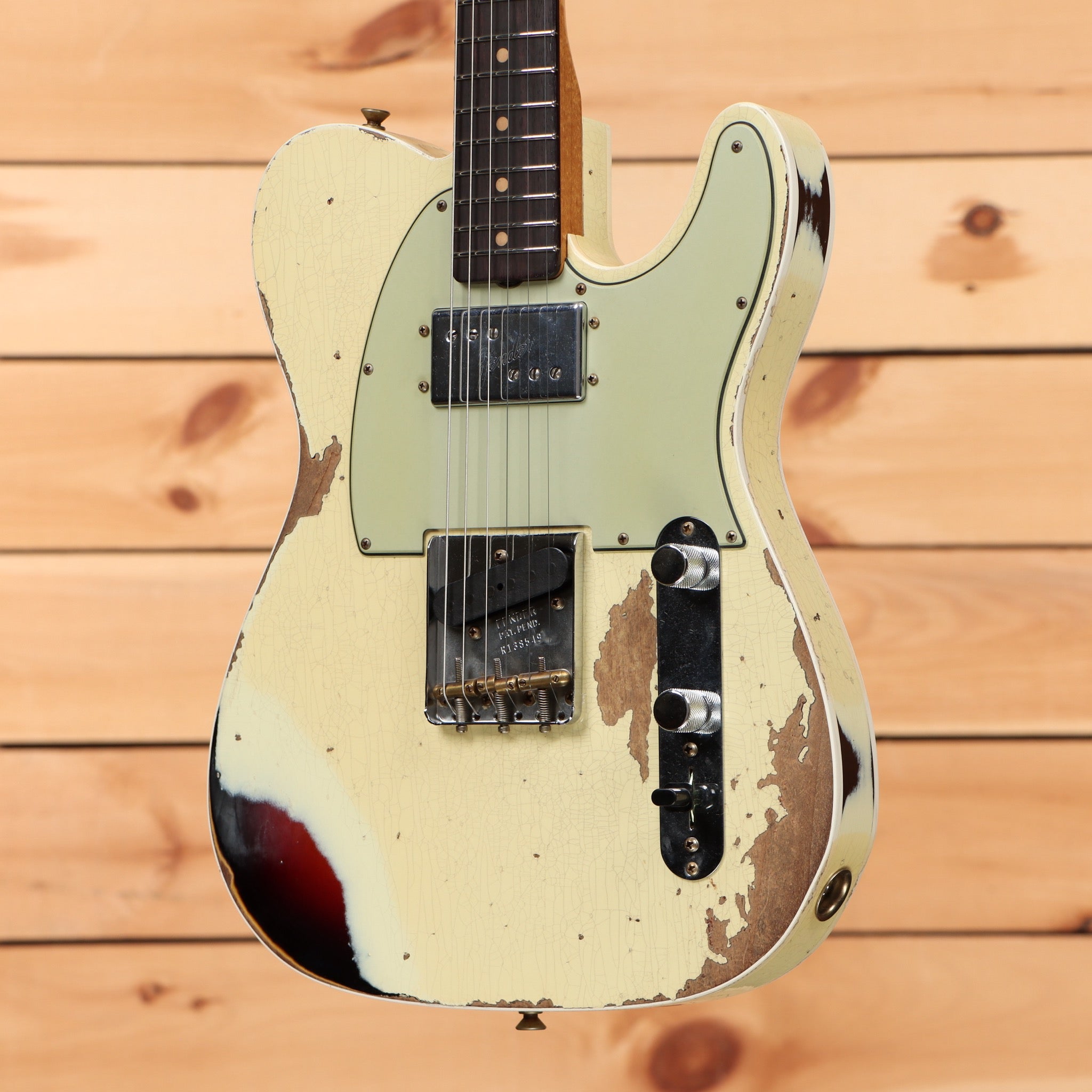 Fender Custom Shop Limited Cunife Telecaster Custom heavy relic electric guitar aged vintage white with humbucker pickup