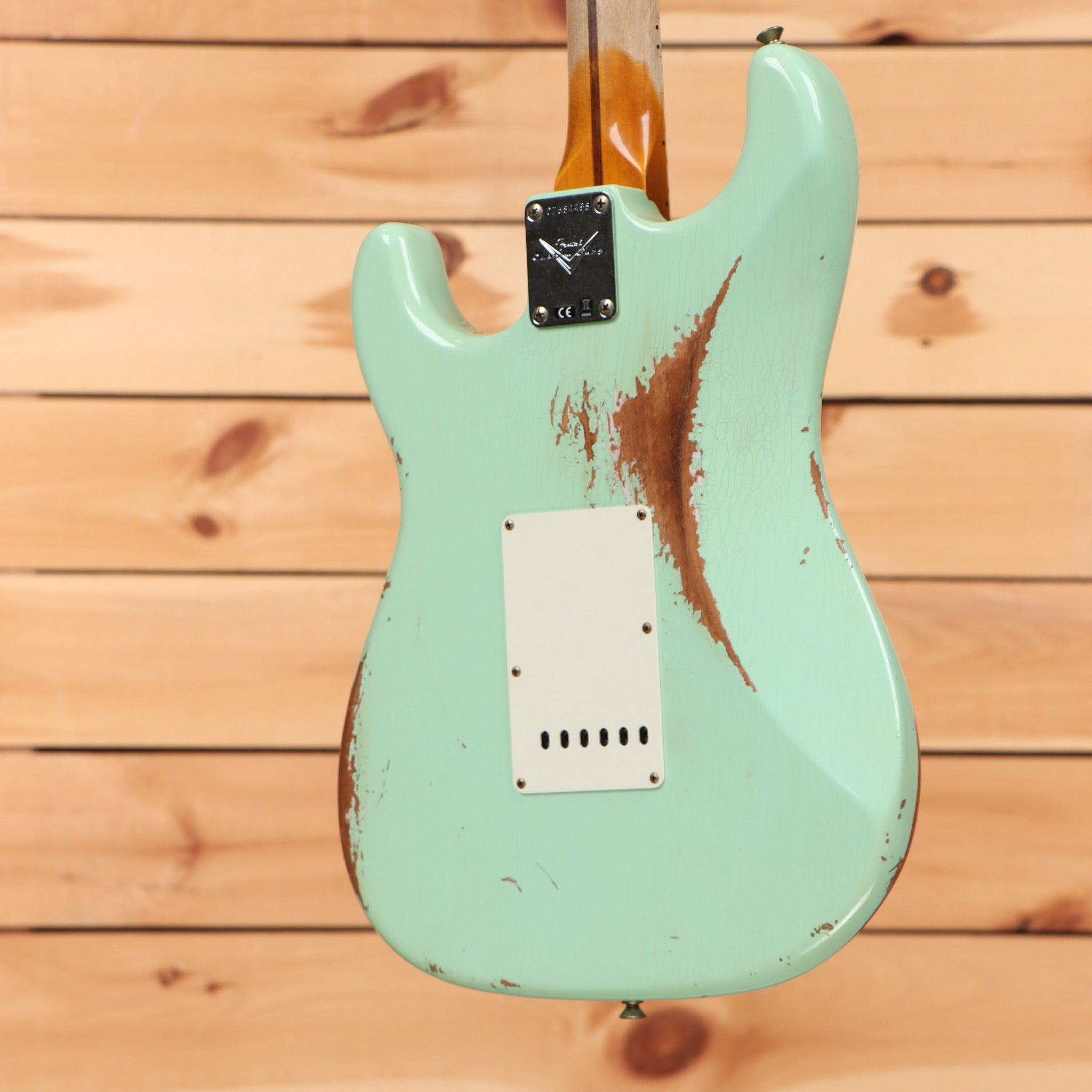 Fender Custom Shop 1957 Stratocaster Heavy Relic electric guitar Aged Surf Green with single-coil pickups