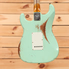 Fender Custom Shop 1957 Stratocaster heavy relic electric guitar aged surf green with single-coil pickups