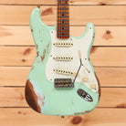 Fender Custom Shop 1957 Stratocaster heavy relic electric guitar aged surf green with single-coil pickups