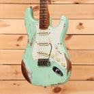 Fender Custom Shop 1957 Stratocaster electric guitar Aged Surf Green heavy relic with single-coil pickups