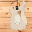 Fender Custom Shop 1957 Stratocaster Heavy Relic electric guitar Aged White Blonde with single-coil pickups
