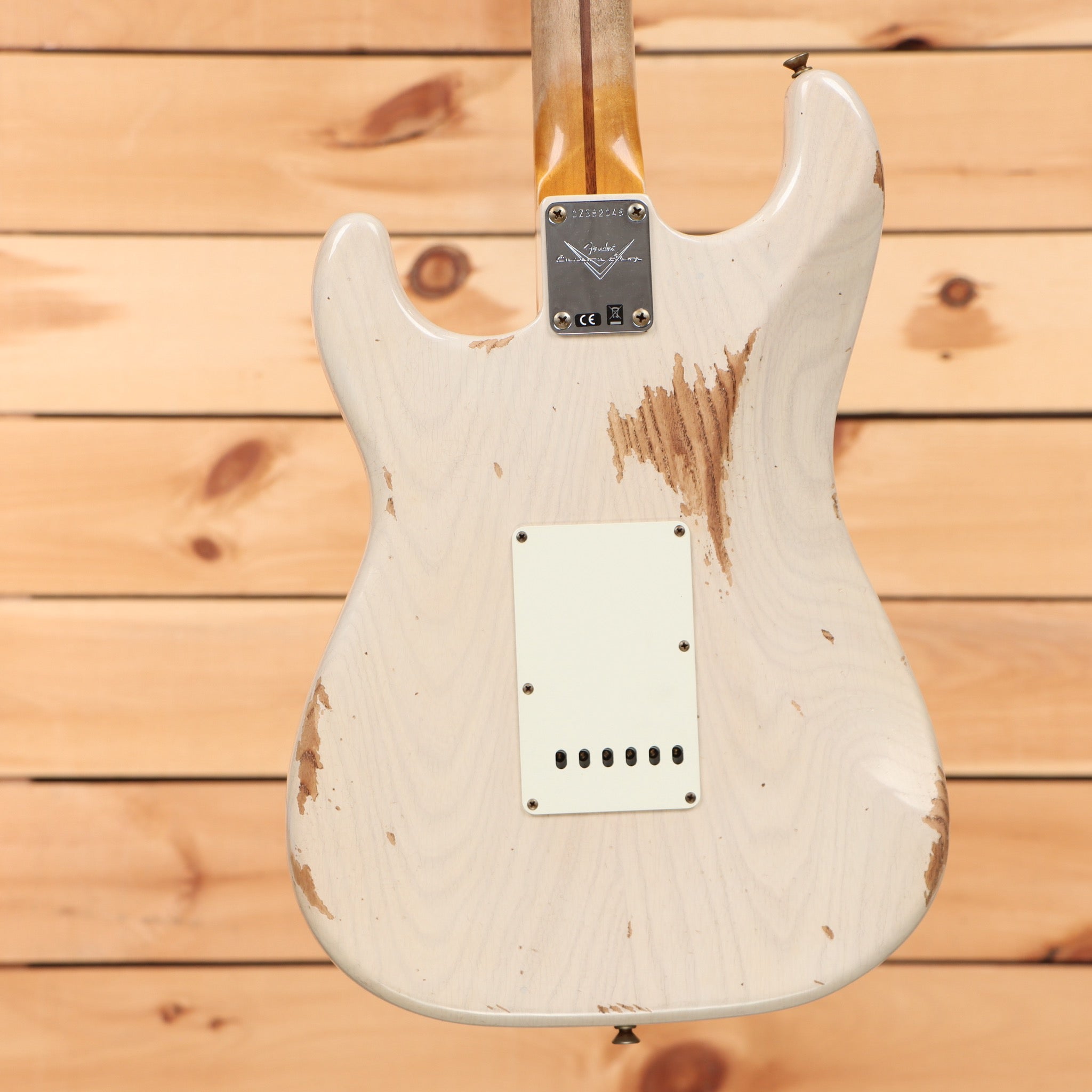 Fender Custom Shop 1957 Stratocaster heavy relic aged white blonde electric guitar with single-coil pickups