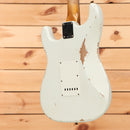 Fender Custom Shop Limited 1964 L-Series Stratocaster heavy relic aged Olympic White electric guitar with single-coil pickups