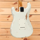 Fender Custom Shop Limited 1964 L-Series Stratocaster heavy relic aged Olympic White electric guitar with single-coil pickups