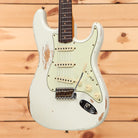 Fender Custom Shop Limited 1964 L-Series Stratocaster heavy relic electric guitar Olympic White with single-coil pickups