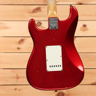 Fender Custom Shop Limited 1963 Stratocaster Journeyman Relic electric guitar Aged Candy Apple Red with single-coil pickups