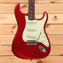 Fender Custom Shop Limited 1963 Stratocaster Journeyman Relic electric guitar Aged Candy Apple Red with single-coil pickups