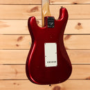 Fender Custom Shop Limited 1963 Stratocaster Journeyman Relic Aged Candy Apple Red electric guitar with white pickguard