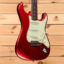 Fender Custom Shop Limited 1963 Stratocaster Journeyman Relic electric guitar Aged Candy Apple Red with single-coil pickups