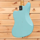 Fender Custom Shop Limited 1959 250K Jazzmaster Journeyman electric guitar Faded Aged Daphne Blue with offset body shape