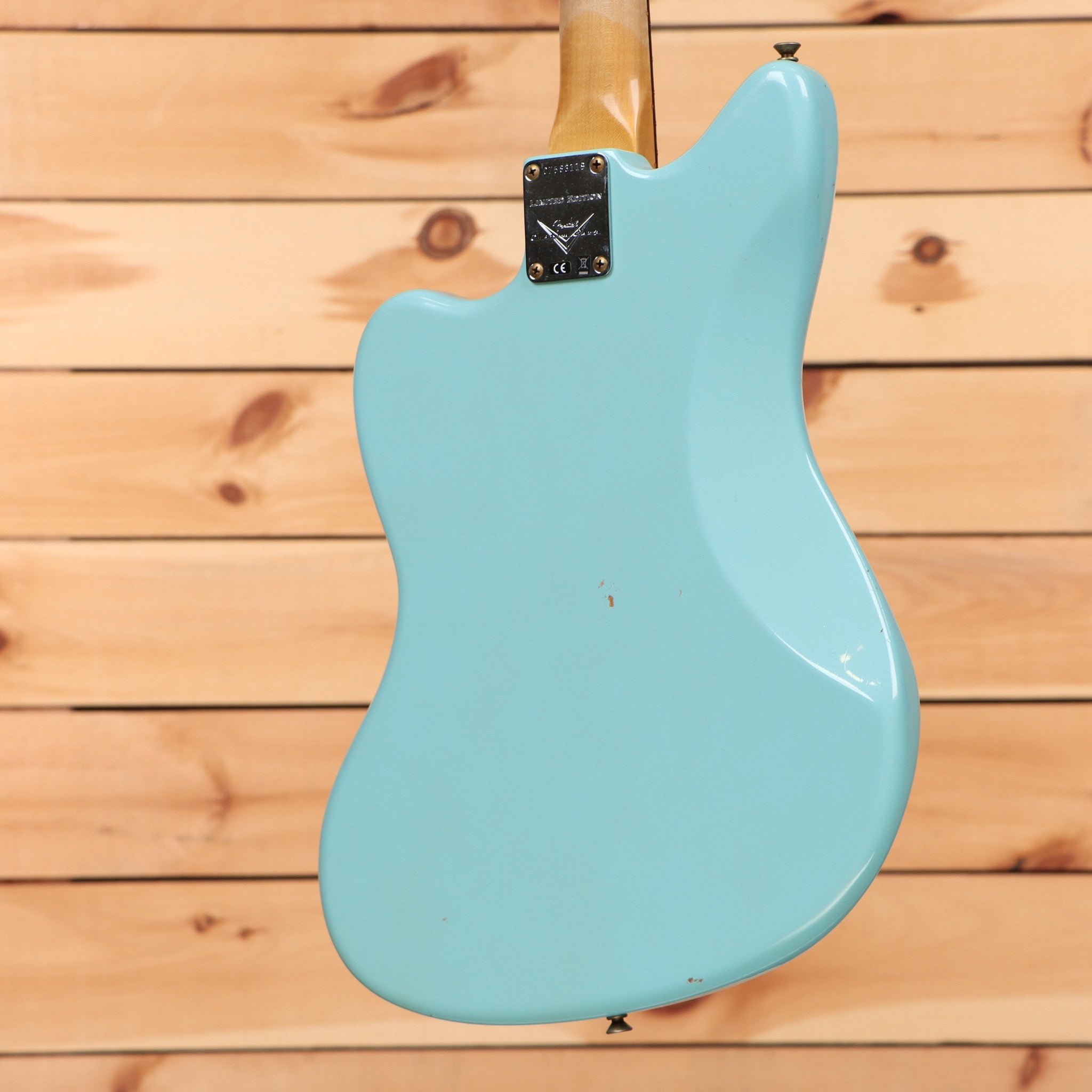 Fender Custom Shop Limited 1959 250K Jazzmaster Journeyman electric guitar Faded Aged Daphne Blue with offset body shape