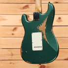 Fender Custom Shop 1964 L-Series Stratocaster heavy relic electric guitar Aged Sherwood Green Metallic with white pickguard