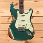 Fender Custom Shop 1964 L-Series Stratocaster heavy relic electric guitar Sherwood Green Metallic with single-coil pickups