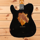 Fender Custom Shop Limited 1965 Telecaster Custom electric guitar heavy relic aged black over 3-tone sunburst with single-coil pickups