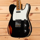 Fender Custom Shop 1965 Telecaster Custom Heavy Relic electric guitar Aged Black Over 3-Tone Sunburst with white pickguard