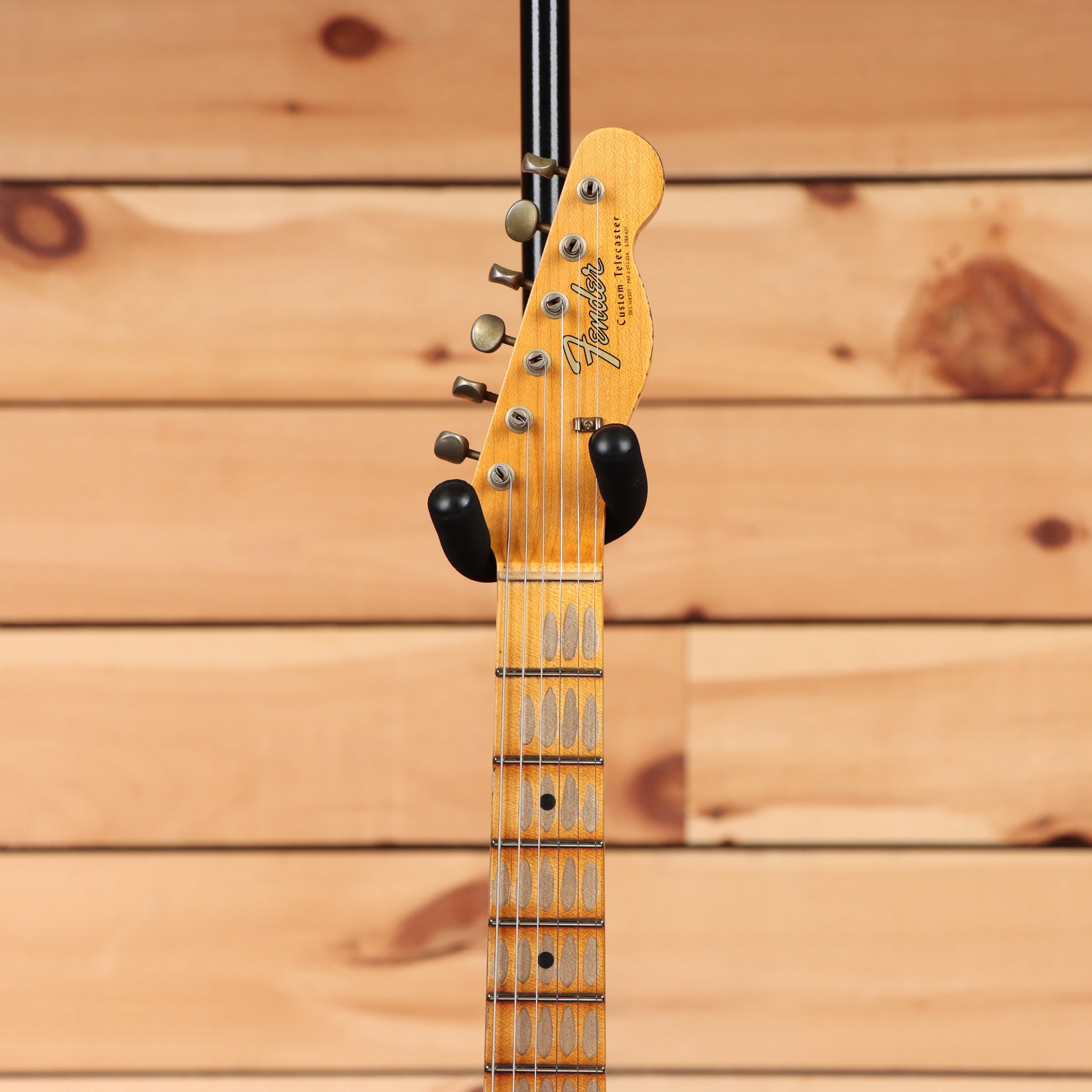 Fender Custom Shop Limited 1965 Telecaster Custom heavy relic electric guitar aged black over 3-tone sunburst with maple neck