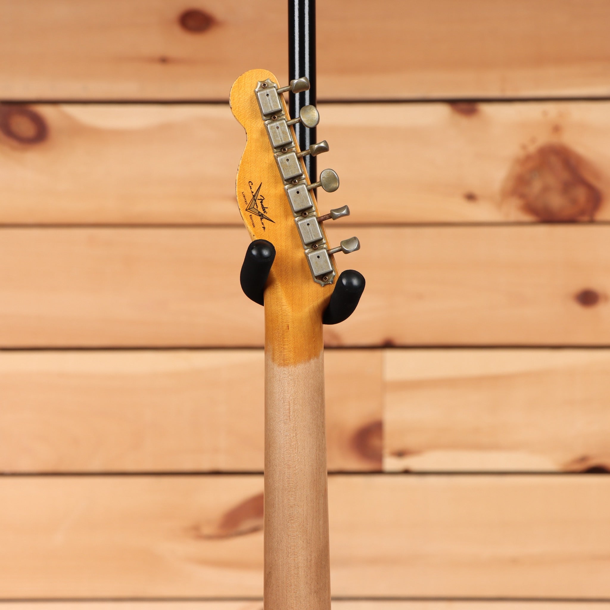 Fender Custom Shop 1965 Telecaster Custom electric guitar heavy relic aged black over 3-tone sunburst with vintage tuning machines