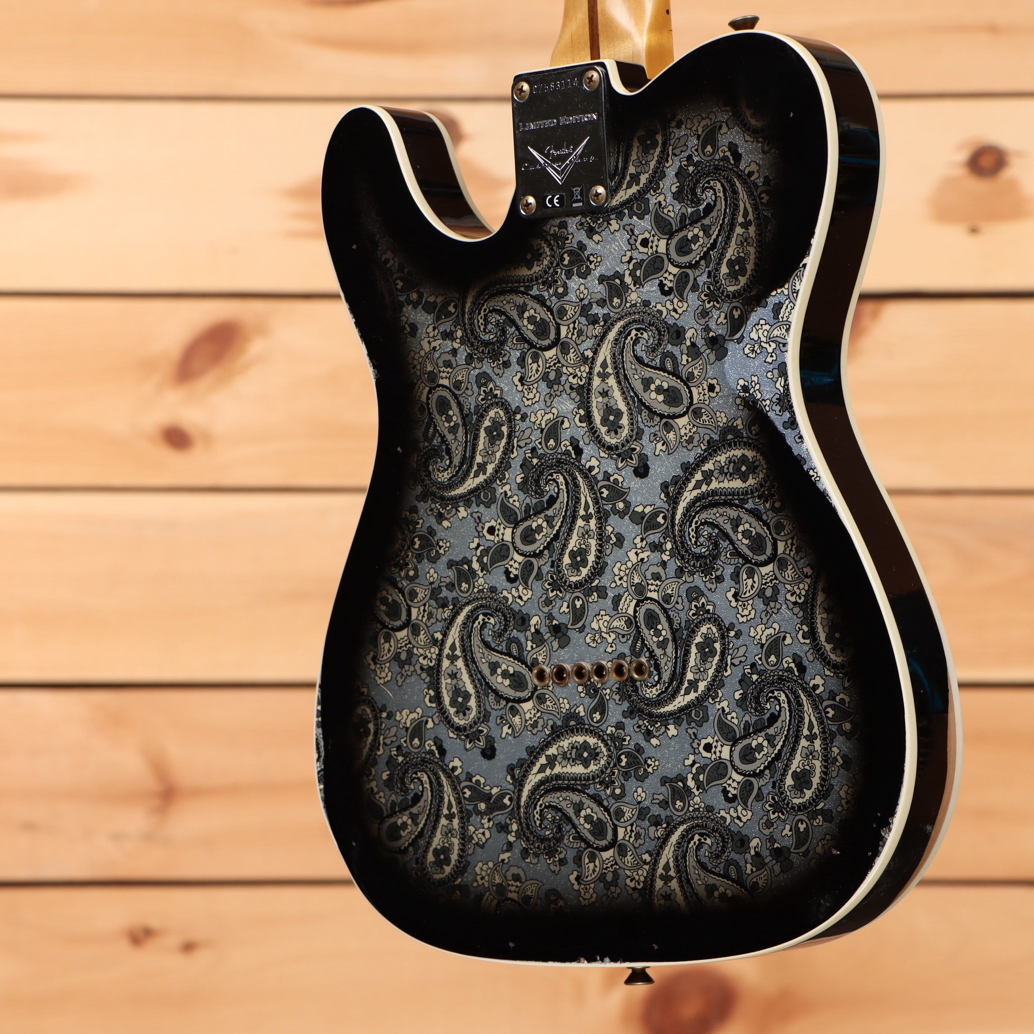 Fender Custom Shop Limited Dual P90 Telecaster electric guitar Black Paisley relic aged with ornate paisley pickguard