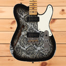 Fender Custom Shop Limited Dual P90 Telecaster electric guitar Black Paisley relic aged finish with white pickguard