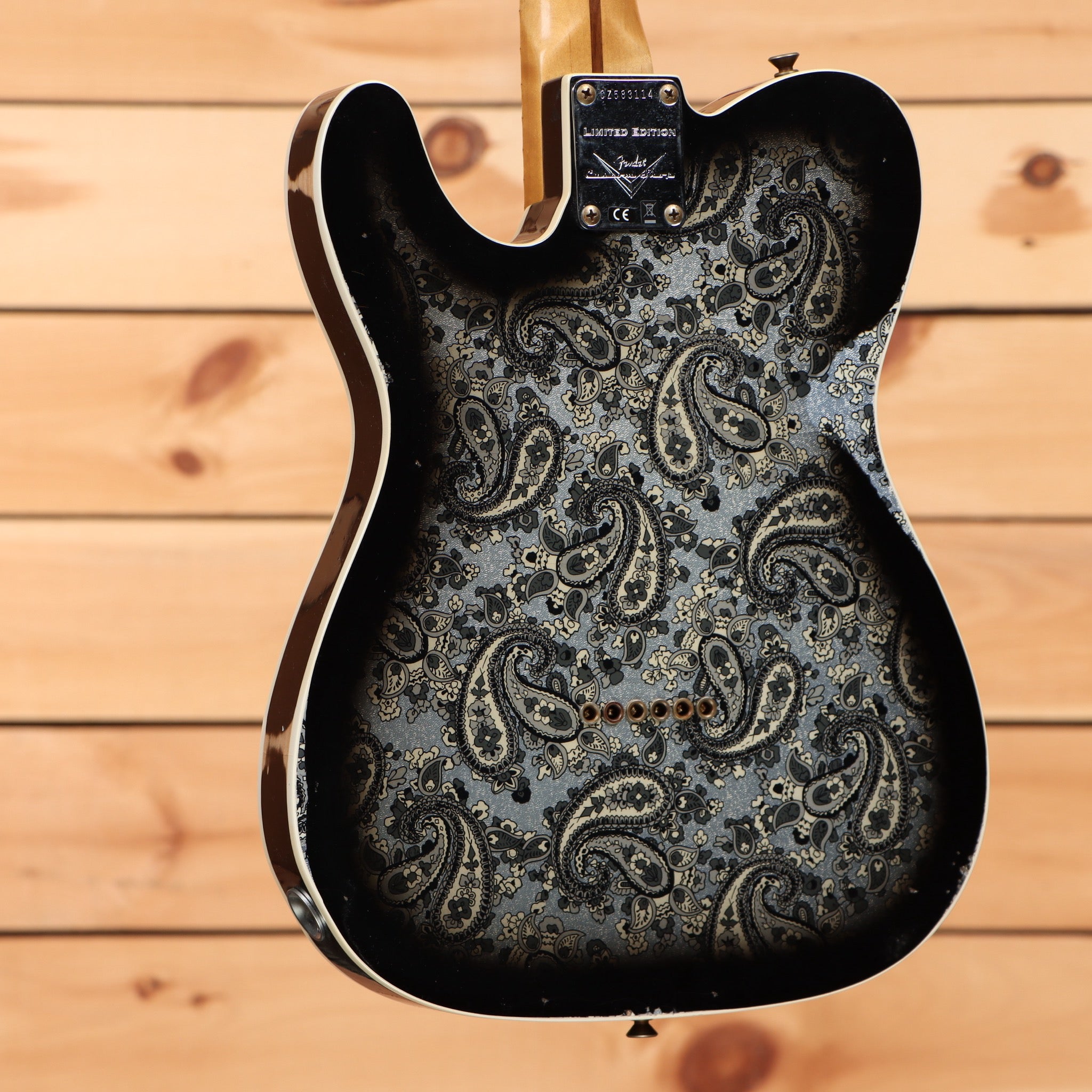 Fender Custom Shop Limited Dual P90 Telecaster electric guitar Black Paisley relic aged with paisley patterned body