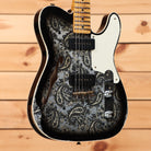 Fender Custom Shop Limited Dual P90 Telecaster electric guitar Black Paisley relic aged finish with white pickguard