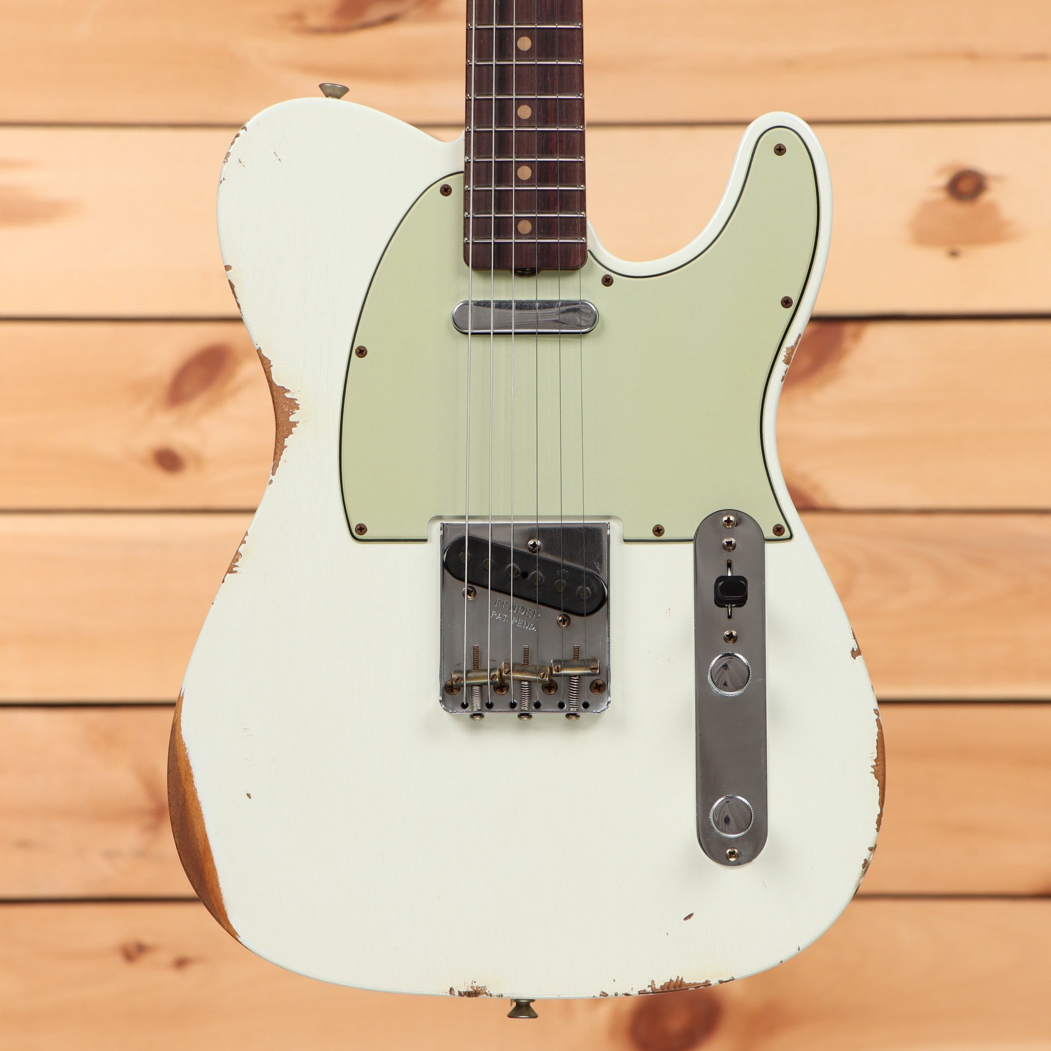 Fender Custom Shop Limited 1960 Telecaster relic electric guitar Olympic White with single-coil pickups