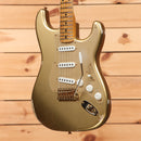 Fender Custom Shop Limited 1955 Bone Tone Stratocaster relic aged electric guitar with single-coil pickups and gold hardware