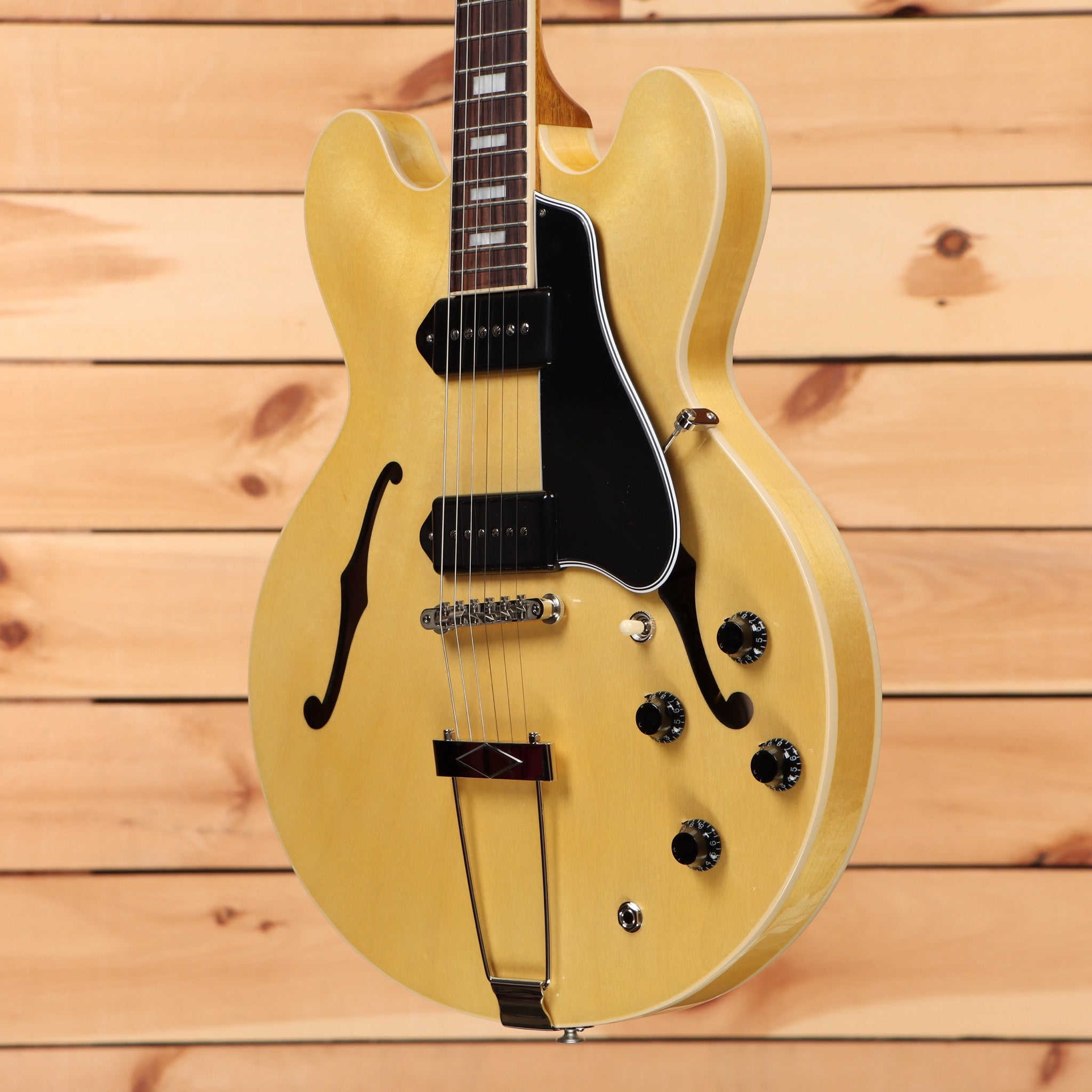 Gibson ES-330 semi-hollow body electric guitar Antique Natural with f-holes and dual humbuckers