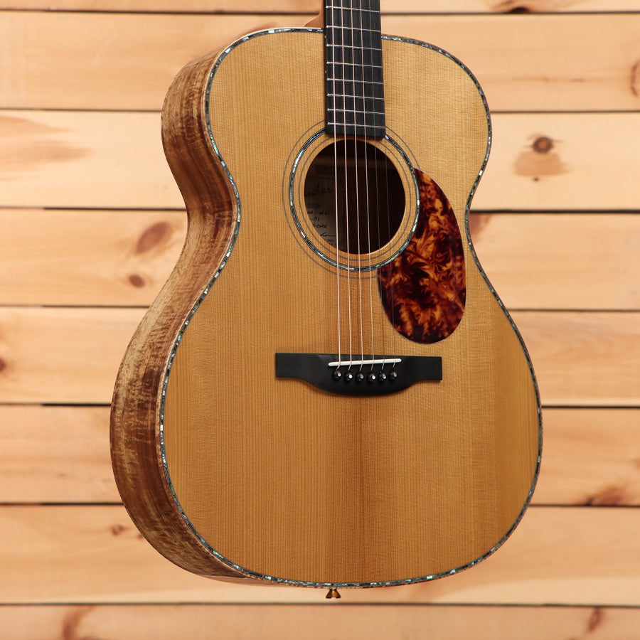 Boucher LESG171 grand concert acoustic guitar natural finish with tortoiseshell pickguard binding