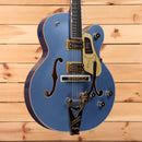 Gretsch Falcon hollowbody electric guitar Cerulean Smoke with Bigsby tremolo and gold hardware