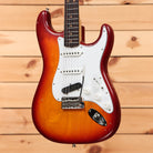 Fender Custom Shop Kyle McMillin Masterbuilt Stratocaster electric guitar Aged Cherry Sunburst with white pickguard and single-coil pickups